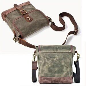 NEW Handcrafted Oil Waxed Canvas Shoulder Bag Unisex. The Rugged Traveler's Tote